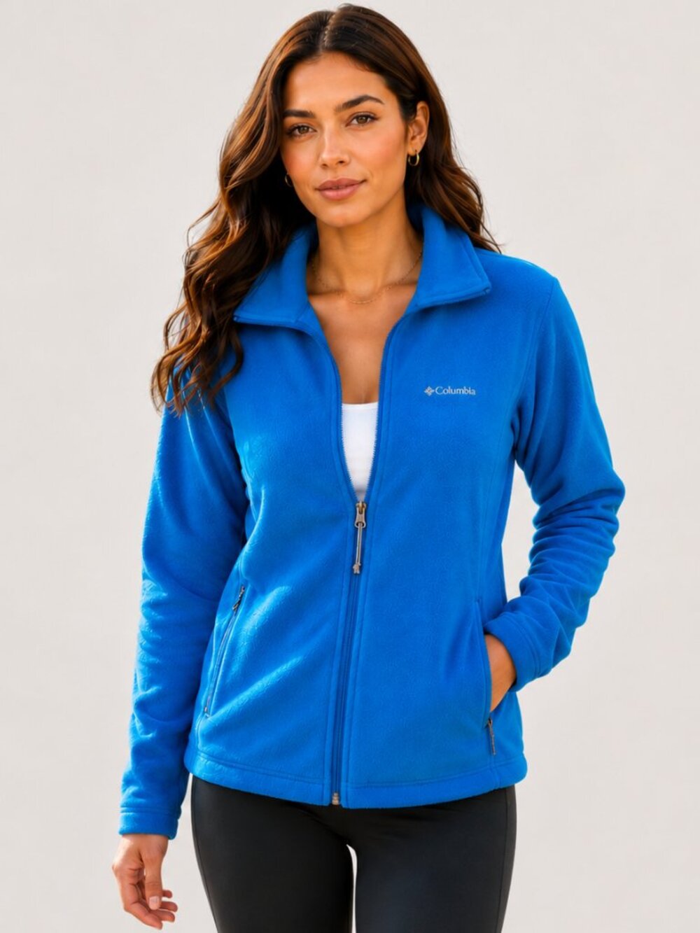 Columbia Women's Blue Fleece Full Zip Jacket Size Small